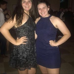 Navy Blue sparkly formal dress. Size XL